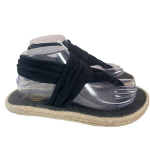 Nalho Black Fabric Yoga Sling Summer Sandal Slide On Flip Flop